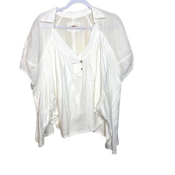 We The Free Tops - Free people We The Free Sunray Mixed Media Babydoll Top Women M White Boho